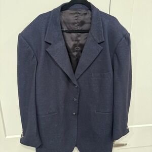 Custom Salem Navy Blazer Sparkle woven textured Jacket Dressy Formal Event